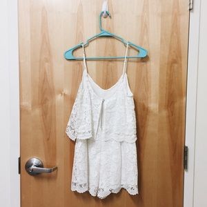 Forever 21 Pants - WHITE LACE ROMPER Forever 21 Pants - WHITE LACE ROMPER
